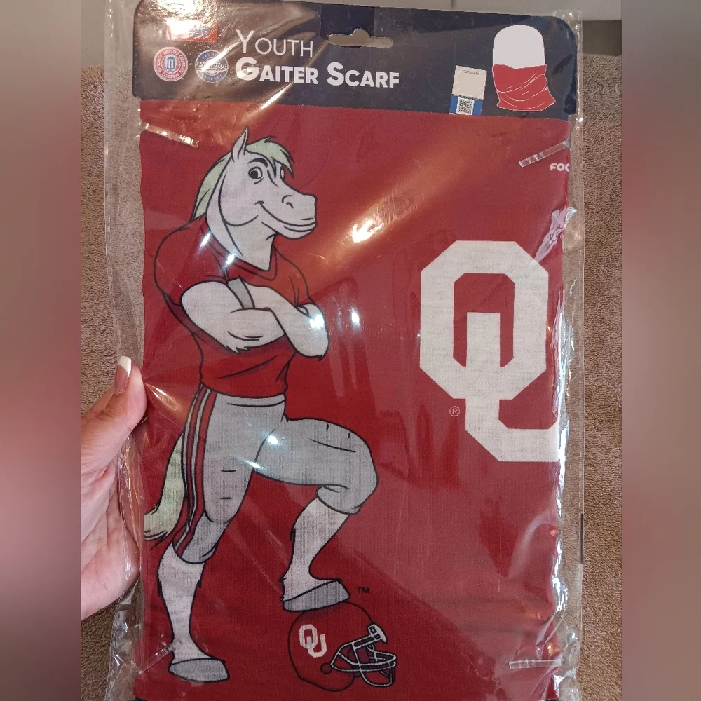 Forever Collectibles Oklahoma Sooners College Gaiter Scarf Youth Red And White